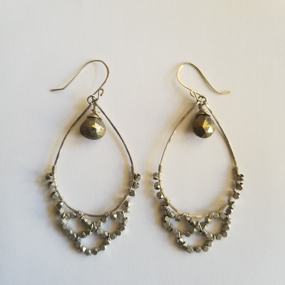 Sterling silver earrings about 3" Long